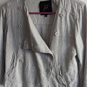 Grey button down jacket